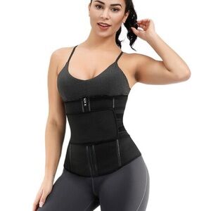 (BN7) NEW Black Slimming Compression Waist Trainer, Size Large,‎ NWOT